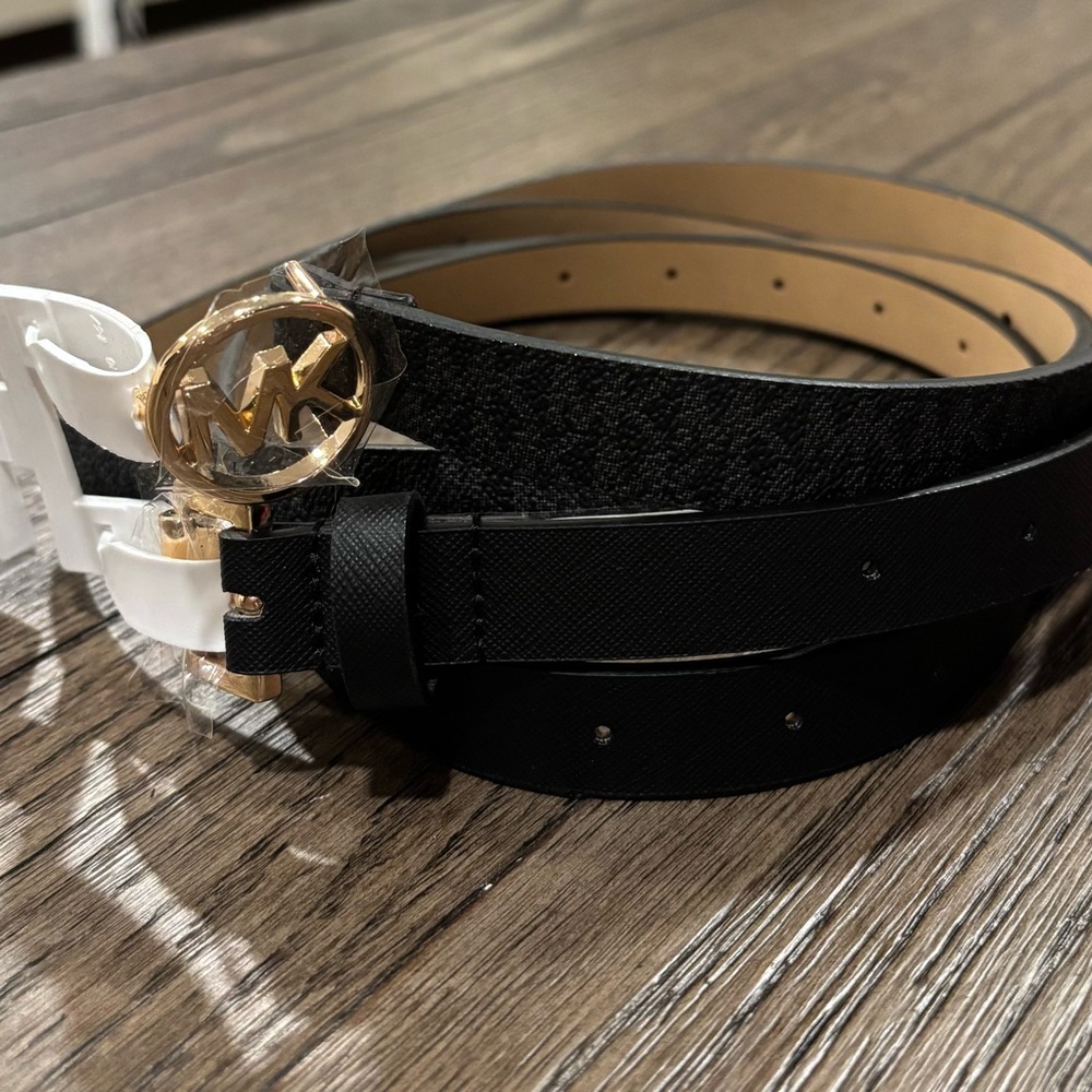 Michael Kors Black and Gold Women's Belt